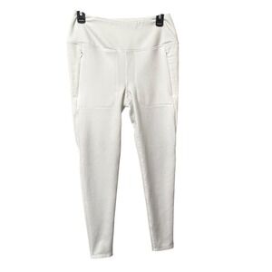 Spyder Active Womens White Quilted Moto Fleece Lined Leggings Size Medium